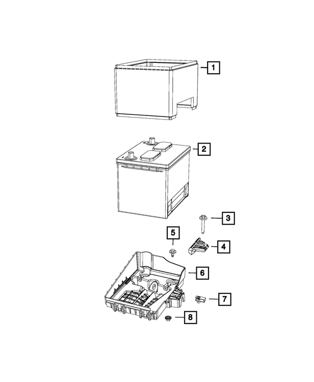 BB86F101AA - Electrical: Storage Battery, Us, Canada for Chrysler: 200, Sebring | Dodge: Avenger, Caliber, Journey | Jeep: Compass, Liberty, Patriot Image