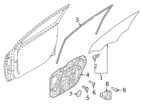 Glass - Front Door for 2020 Hyundai Elantra #0