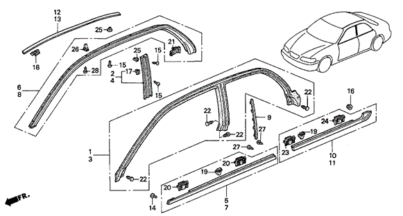 Molding for 1996 Acura TL #0