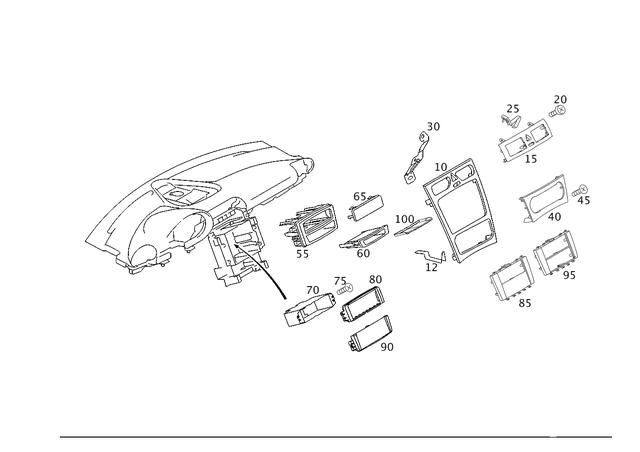 2036800982 - Panelling: Flap for Mercedes-Benz: 180C, C230, C240, C32 AMG, C320, C55 AMG Image image