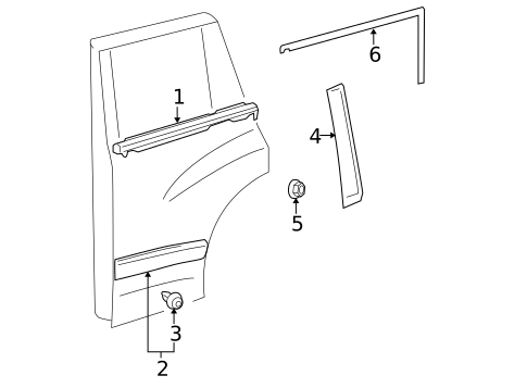 Exterior Trim - Rear Door for 2020 Lexus GX460 #0