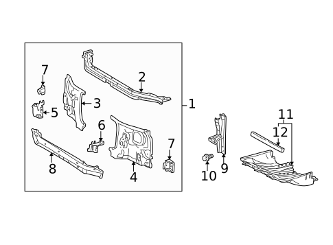Radiator Support for 2004 Toyota Tundra #1