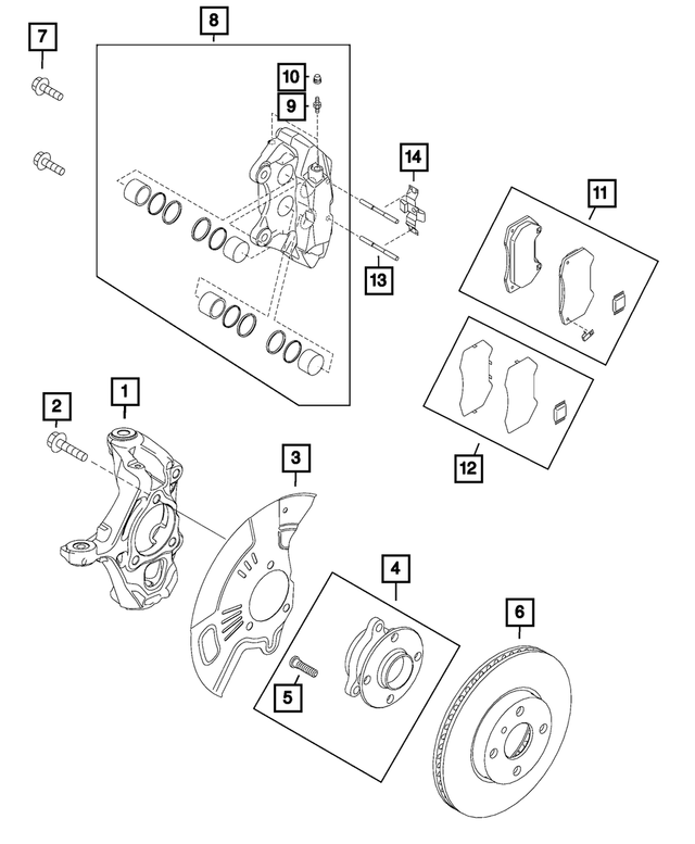 68313215AA - Brakes: Front Knuckle, Left for Mopar Image