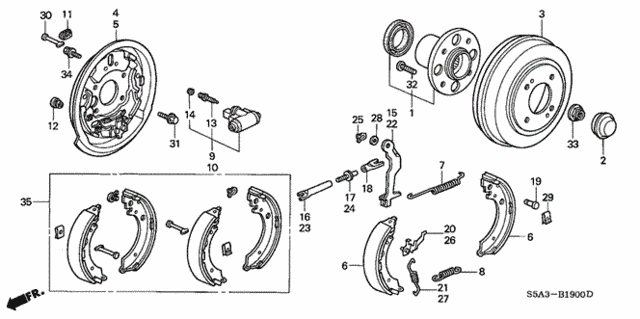 Rear Brake (Drum) (1) for 2003 Honda Civic #0