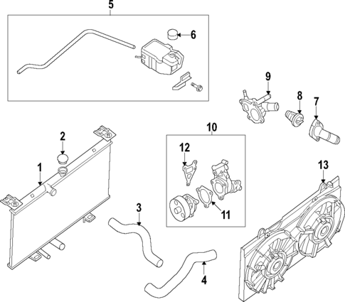 Radiator & Components for 2010 Nissan Sentra #1