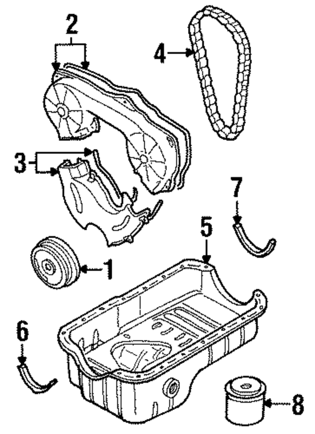 F4XY6722B - Engine: Oil Pan Seal for Ford Image