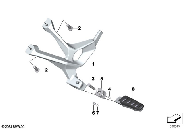 46717109415 - Frame and Mounting Parts: Foot Peg Bracket, Left -  for BMW-Motorrad Image