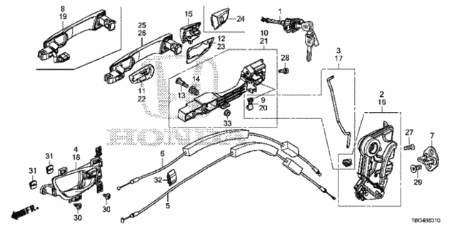 Door Locks - Outer Handle for 2016 Honda Civic #0