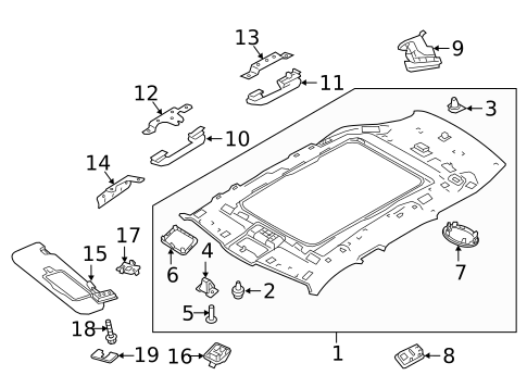 Interior Trim - Roof for 2019 Land Rover Range Rover Velar #0