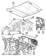 57010245AA - Body Sheet Metal Except Doors: Hood Bumper for Mopar Image