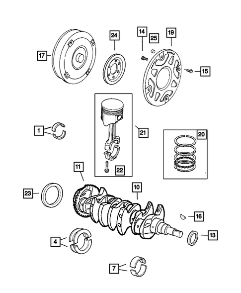 Crankshaft, Piston, and Drive Plate for 2004 Dodge Neon #0