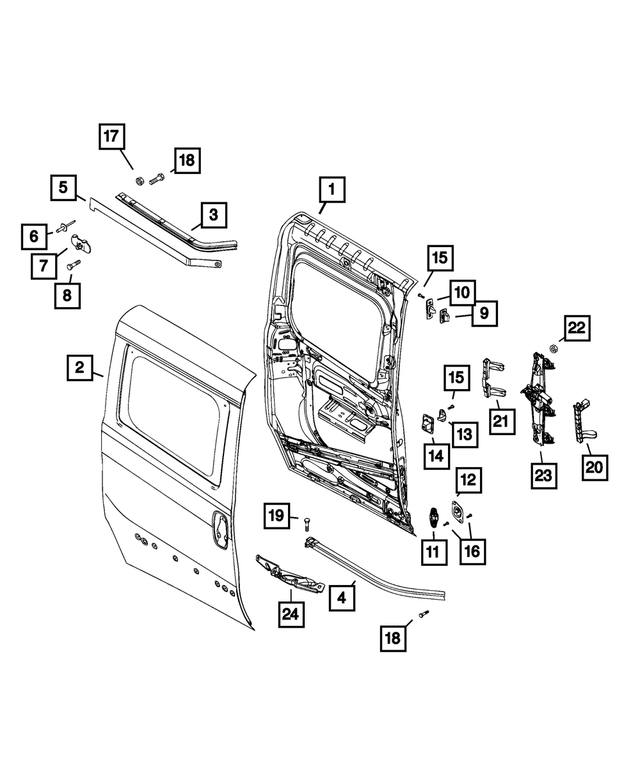 « 68461105AA – Doors, Door Mirrors and Related Parts : Arrière Porte, Côté Droit pour Mopar Image »