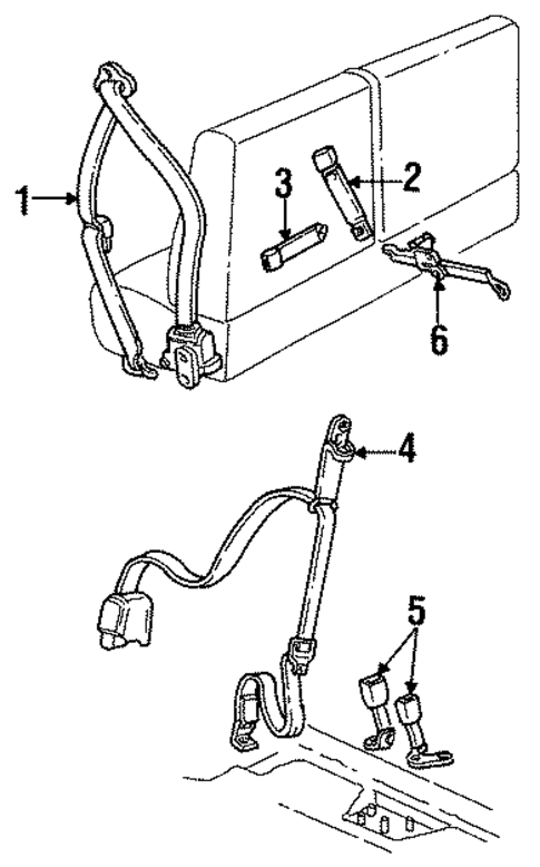 Rear Seat Belts for 1991 Mazda Navajo #0