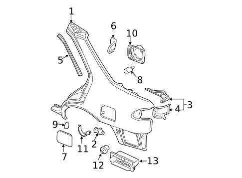 Quarter Panel & Components for 2002 Nissan Sentra #0