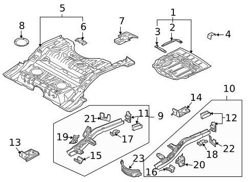 Rear Floor & Rails for 2003 Porsche Cayenne #0