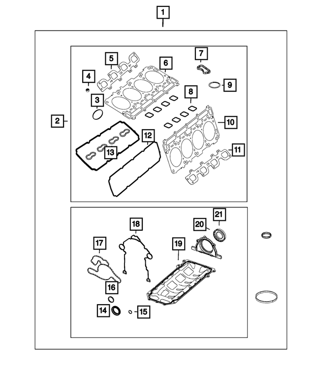 « 68294132AB – 5.7L HEMI Gas; Engine : Bloc-moteur Non Embiellé Ensemble De Joints pour Mopar Image »