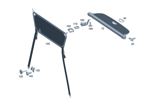 2948100000 - Rear Seat: Lugg. Cmprt. Roller Blind for Mercedes-Benz: EQE 350 SUV, EQE 350+ SUV, EQE 500 SUV, EQE AMG SUV Image image