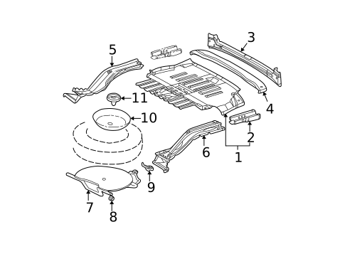 Rear Floor & Rails for 2002 Mercedes-Benz ML500 #0