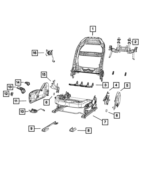 Front Seats - Adjusters, Recliners, Shields and Risers for 2017 Chrysler 200 #0