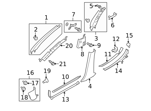 Interior Trim - Pillars for 2009 Subaru Outback #0
