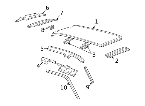 Roof & Components for 2004 Lincoln Navigator #0