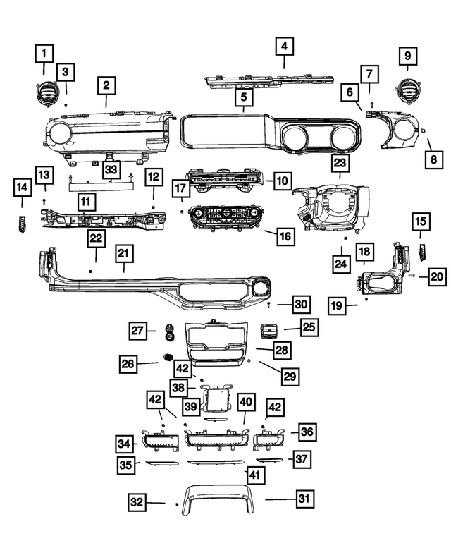 68639043AA - : Instrument Panel Mat for Mopar Image
