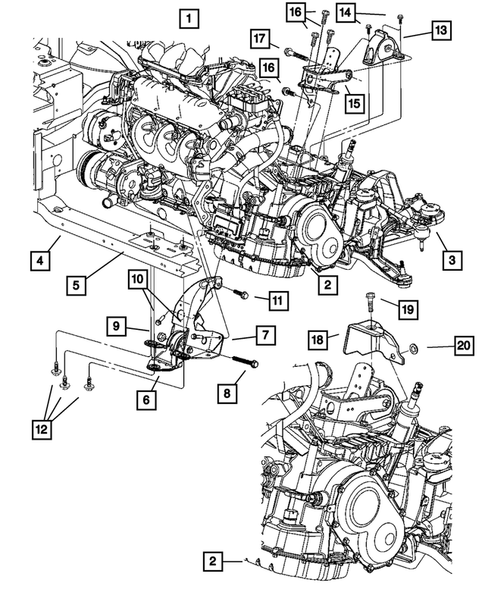 Engine Mounting for 2006 Dodge Caravan #0