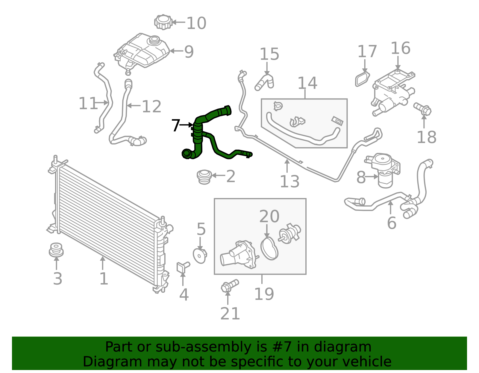 thumbnail image 2 of 2010-2013 Ford Transit Connect Coolant Hose – Expansion Tank Inlet, ContiTech, Part 47927SH 2 of 6