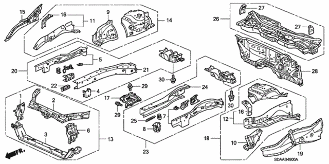 Front Bulkhead - Dashboard for 2007 Honda Accord #0