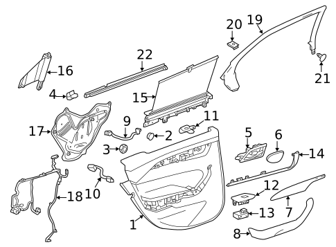 Interior Trim - Rear Door for 2017 Cadillac CTS #0