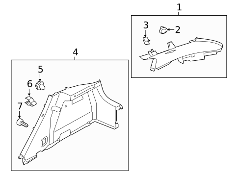 Interior Trim - Quarter Panels for 2012 Kia Rio #0