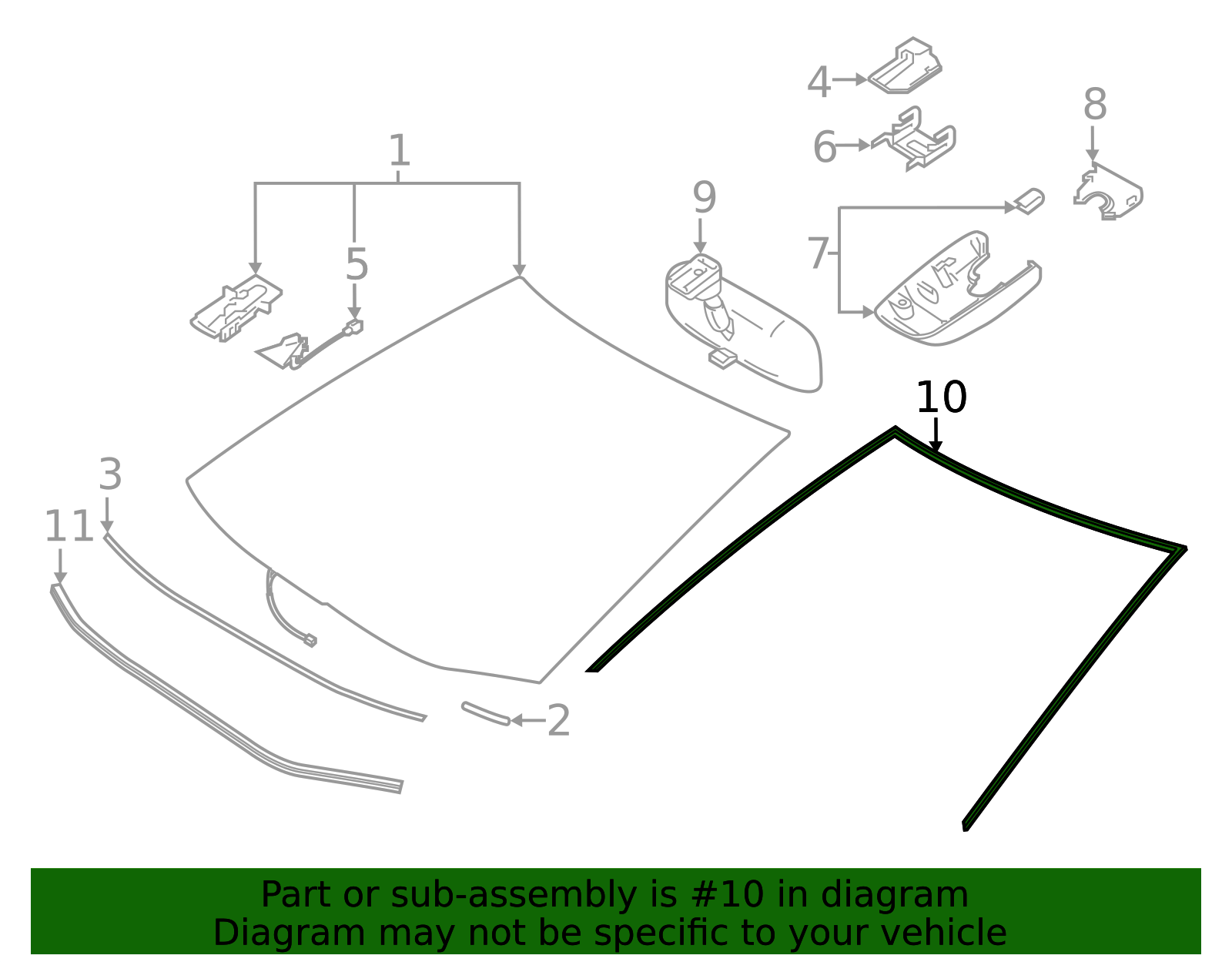 2019-2025 Toyota Windshield Molding 75533-02210 | Toyota Parts Center