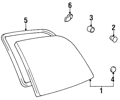 Glass - Side Panel for 1996 Toyota Previa #0