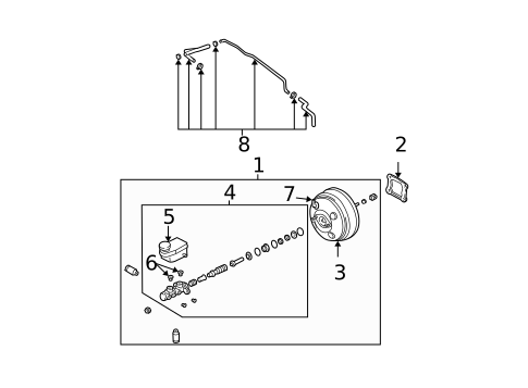 Master Cylinder - Components On Dash Panel for 2009 Kia Sorento #0