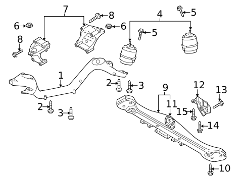 Engine & Trans Mounting for 2009 Audi Q7 #0