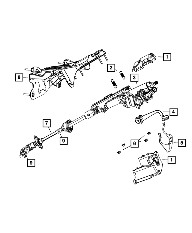 1JF89XDVAB - Steering: Steering Column Shroud, Upper And Lower for Mopar Image