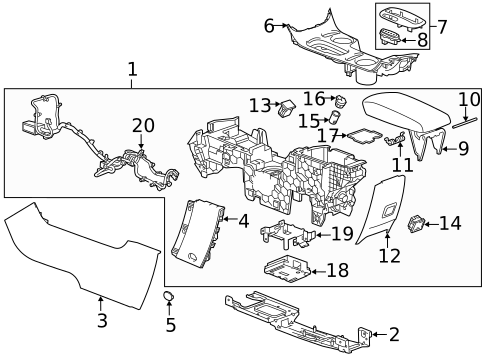 Center Console for 2014 Chevrolet Malibu #0