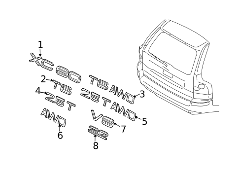 Exterior Trim - Tail Gate for 2007 Volvo XC90 #0
