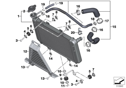 Engine Radiator with Mounting Hardware for 2020 BMW-Motorrad G 310 GS #0
