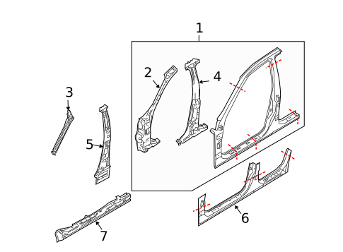 Hinge Pillar for 2008 INFINITI FX35 #0