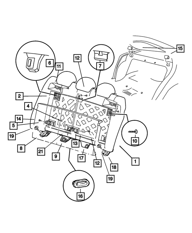 4741274 - Interior Trim: Torx Head Screw for Mopar Image image