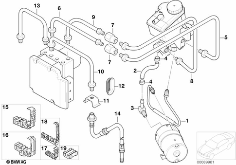 Brake Pipe, Front for 2003 BMW 325xi #0