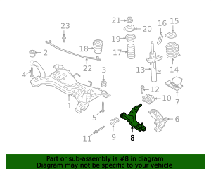 2008-2013 Volvo C30 Lower Control Arm - Driver's Side (LH) 31290278 ...