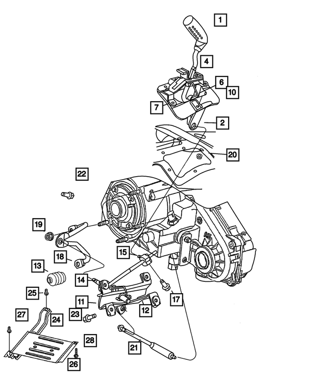 53001284 - Transfer Case Model 241 [DHW]: Shift Lever Housing for Mopar Image