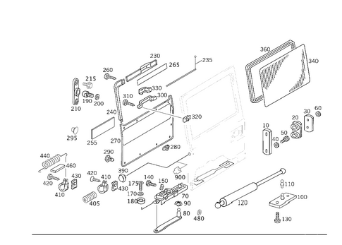 Rear Panel Door Attachment Parts, Rear Panel Door Window for 2018 Mercedes-Benz G550 4x4 #0