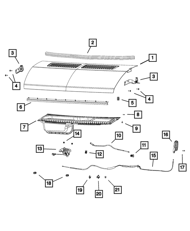 68134598AA - Body Sheet Metal Except Doors: Hood Latch Release Clip for Mopar Image