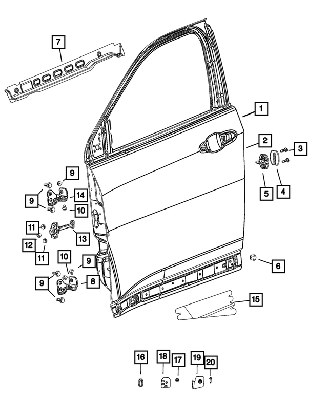 68242316AA - : Door Inner Reinforcement, Right for Mopar Image