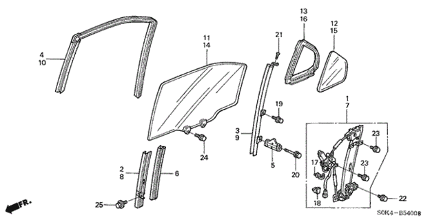 Rear Door Windows for 2003 Acura TL #0