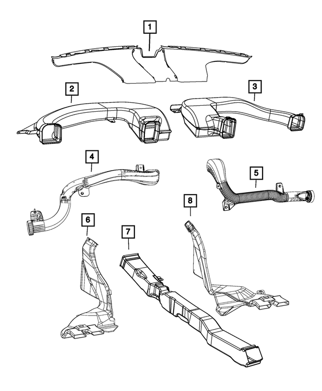 68110727AD - Air Conditioners and Heaters: Defroster Duct for Mopar Image