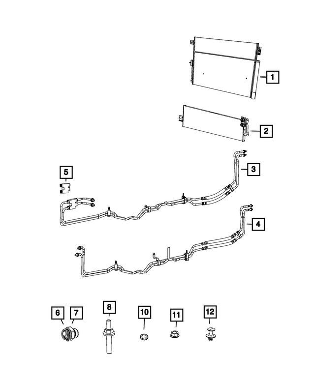 68249708AC - : Oil Cooler Pressure And Return Hose And Tube for Mopar Image